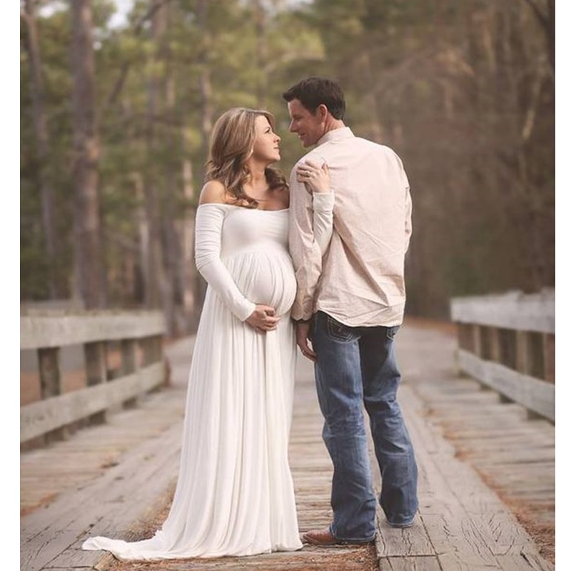 Maternity Photography Props Pregnant Chiffon Gown ..